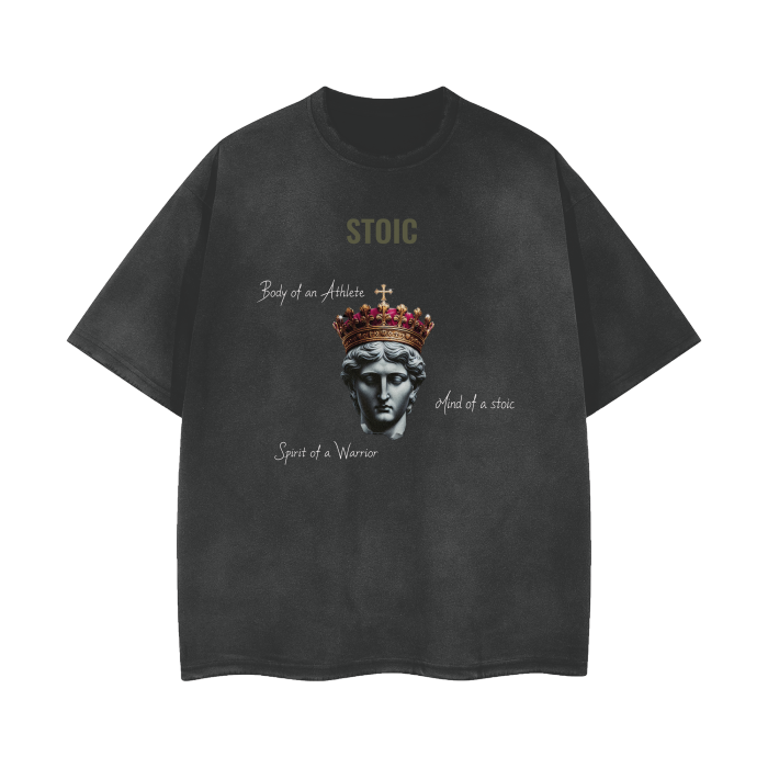 New King Stoic design on Black T-shirt