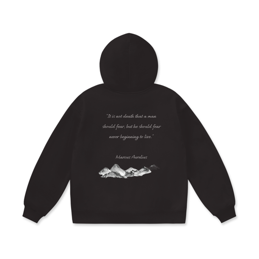 Oversized Classic Black Hoodie Inspired by Marcus Aurelius